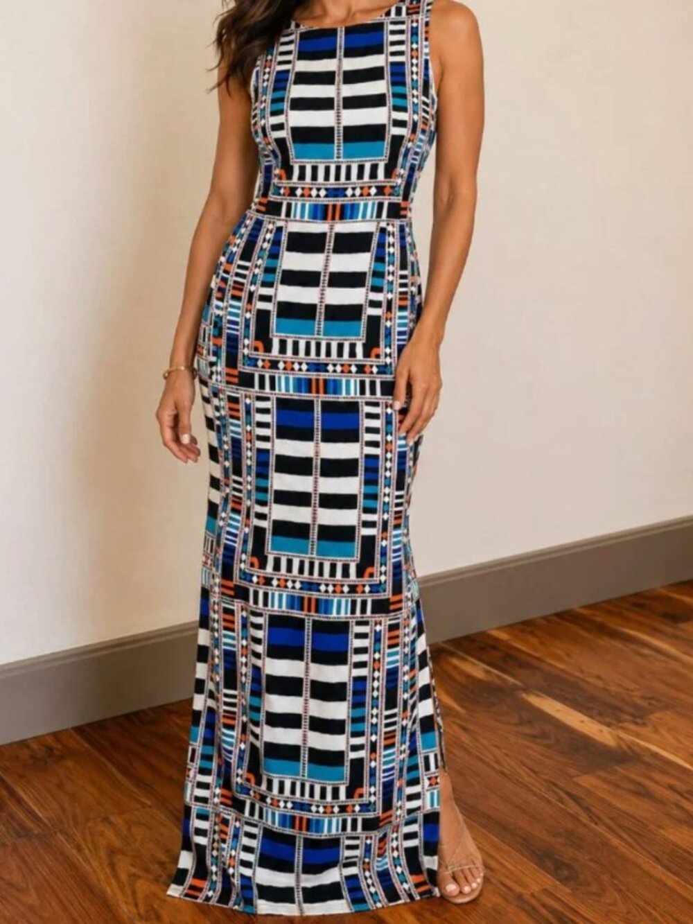 MARA HOFFMAN GEOMETRIC PRINT DRESS SIZE 8 MEDIUM